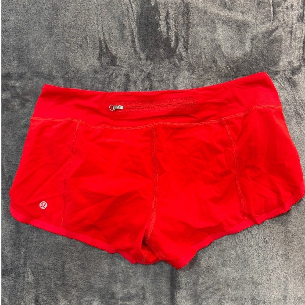 Lululemon Speed Up Shorts Womens Red Low Rise Running 2.5" Inseam Size 8 - Picture 2 of 9